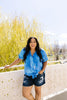 Tie & Tie Dye Top In Sky