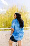 Tie & Tie Dye Top In Sky