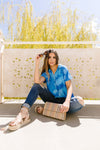 Tie & Tie Dye Top In Sky