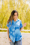 Tie & Tie Dye Top In Sky