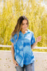 Tie & Tie Dye Top In Sky