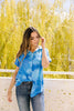 Tie & Tie Dye Top In Sky