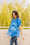 Tie & Tie Dye Top In Sky