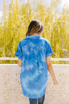 Tie & Tie Dye Top In Sky