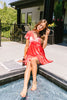 Tiered Tie Dye Dress In Coral