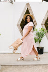 To The Max Striped Maxi In Blush