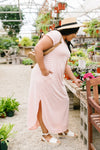 To The Max Striped Maxi In Blush