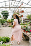 To The Max Striped Maxi In Blush
