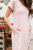 To The Max Striped Maxi In Blush