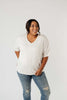 Top Stitch V-Neck In Off-White