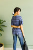Twice As Nice Striped Top In Denim