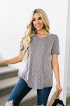 Two-Tone Ribbed V-Neck In Black