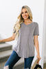 Two-Tone Ribbed V-Neck In Black