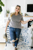 Two-Tone Ribbed V-Neck In Black