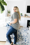 Two-Tone Ribbed V-Neck In Black