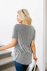 Two-Tone Ribbed V-Neck In Black