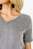 Two-Tone Ribbed V-Neck In Black