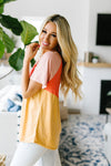 Unbalanced Colorblock Top In Yellow