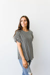 Vertical Horizon Striped Top In Black