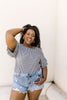 Vertical Horizon Striped Top In Black