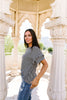 Vertical Horizon Striped Top In Black