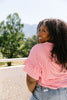 Vertical Horizon Striped Top In Coral