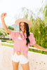 Vertical Horizon Striped Top In Coral