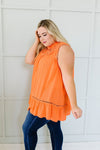 Victoria Lace Mock Neck Top In Orange