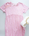Wee Floral Babydoll Dress In Pink
